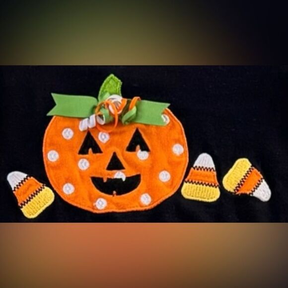 Bonnie Jean Girls Long Sleeve Colorful Halloween Pumpkin Shirt Dress. 18 Months. - Picture 3 of 7